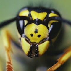 Closeup photo of a alive Wasp macro 35mm close up film still photography natural light