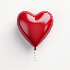 red heart shaped balloon on white 