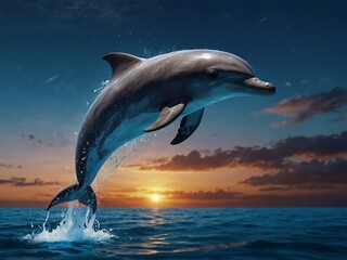 Fototapeta premium Dolphin jumping out of the water