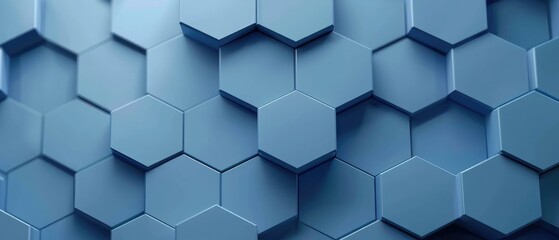 Fototapeta premium The wallpaper's design showcases a kaleidoscope of interlocking hexagons, creating a striking abstract geometric pattern.