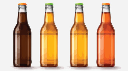 Realistic beer bottle. Glass transparent scalable w