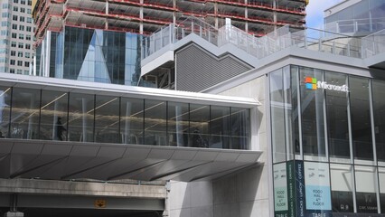Naklejka premium Microsoft building in Toronto Canada - TORONTO, CANADA - APRIL 15, 2024