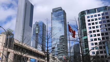Naklejka premium Amazing modern architecture in the city of Toronto - TORONTO, CANADA - APRIL 15, 2024