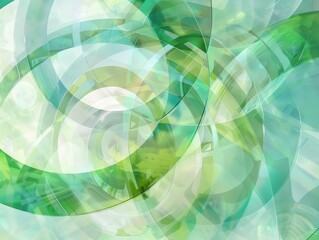 Obraz premium Flowing abstract swirls in soft green hues with a translucent overlay.