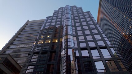 Obraz premium The high rise office buildings of the banks in the financial district of Toronto Ontario - TORONTO, ONTARIO - APRIL 15, 2024