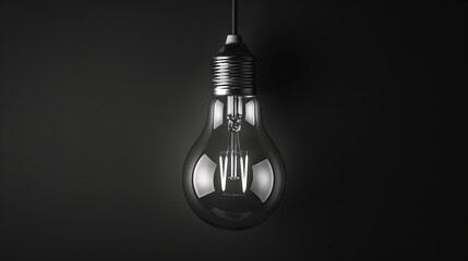 Elegant Hanging Light Bulb with a Dark Dramatic Backdrop