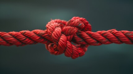 knot with a red rope, close-up, 16:9