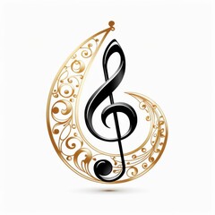 Elegantly Stylized Treble Cleftreble clef, music, musical symbol, swirls, elegant, stylized, flowing, ornate, violin clef, g clef, graphic, key, musical, note, art, element, design, icon, sign, symbol