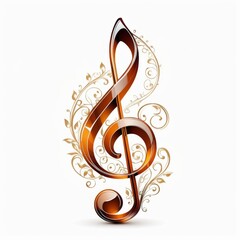 Elegantly Stylized Treble Cleftreble clef, music, musical symbol, swirls, elegant, stylized, flowing, ornate, violin clef, g clef, graphic, key, musical, note, art, element, design, icon, sign, symbol