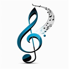 Fototapeta premium Elegantly Stylized Treble Cleftreble clef, music, musical symbol, swirls, elegant, stylized, flowing, ornate, violin clef, g clef, graphic, key, musical, note, art, element, design, icon, sign, symbol