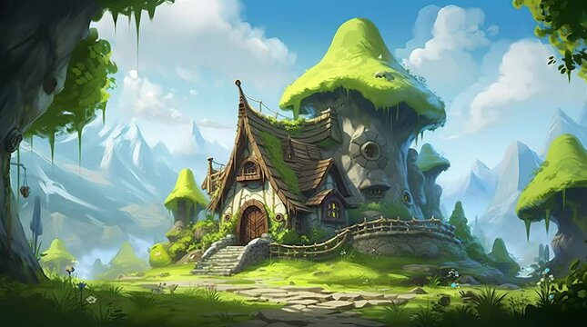 Charming treehouse bathed in sunlight on a beautiful summer day
Seamless looping 4k time-lapse virtual video animation background. Generated AI
