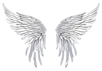 Fototapeta premium PNG Silver white wing accessories.