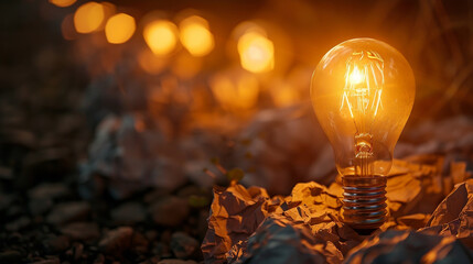 The idea light bulb lights up
