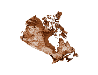 Map of Canada in old style, brown graphics in a retro style Vintage Style. High detailed 3d illustration