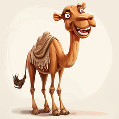 a camel cartoon for bakraeid card and eid poster for Muslim festival generated by AI
