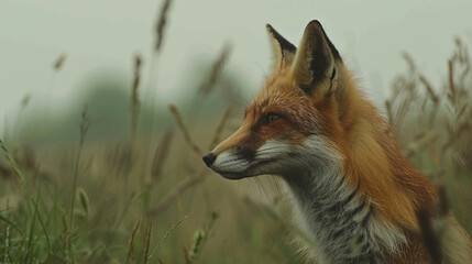 Close-up Portrait of a Red Fox in Natural Habitat Capturing the Intricate Details and Mesmerizing Gaze