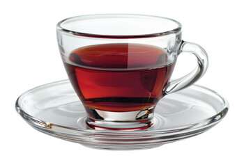 Glass Tea Cup, Hot Mug Herbal Drink, Isolated Object, White Background
