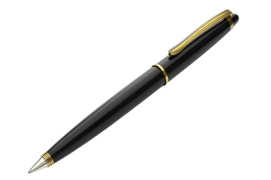 Ballpoint Ink Pen, Business Writing Tool, Isolated Object, White Background