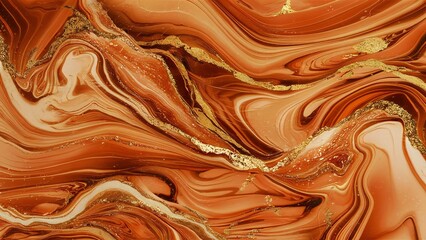 Orange & gold marble texture  abstract background 
