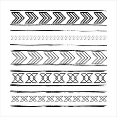 Texture border abstract frame divider, horizontal line vector shape icon for decorative vintage doodle element for design in vector illustration