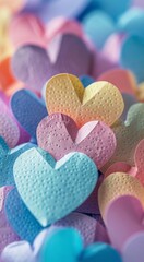 Close Up of Paper Hearts
