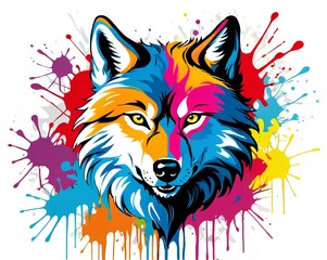 wolf, animal, head, wolf, vector, dog, illustration, wild, cartoon
