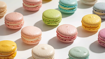 Obraz premium Pastel Delights: Colorful Macarons Collection