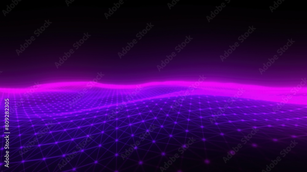 Poster connection dots with purple lines and dots. computer generated 3d render