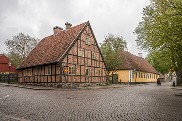 half-timbered red brick-house in Lund
