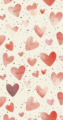 Hearts Pattern on White Background