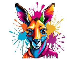 kangaroo, animal, cartoon, illustration, vector, art