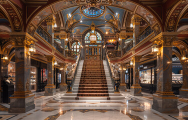 Obraz premium The interior of the famous Hotel. It is the largest hotel in the city