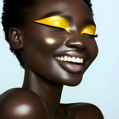 Black woman, in bold color makeup © JAArtificial