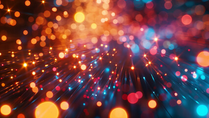 Holiday Illumination: A Bokeh Background of Fiber Optics Light