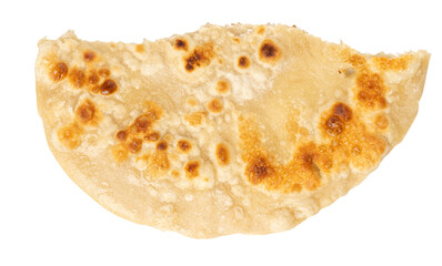 Wheaten Pita Flat Bread Pieces Isolated, Moroccan Tortillas, Fried in Butter, Msemmen Flat Bread