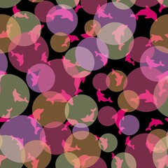 Summer cartoon print animals seamless dolphin pattern for wrapping paper