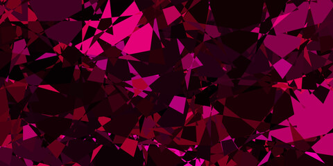 Dark Pink vector background with polygonal forms.