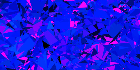 Dark Pink, Blue vector texture with random triangles.