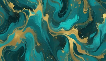 Vibrant Colorful Marble Texture With Gold Abstract Background