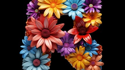 bouquet of flowers on black