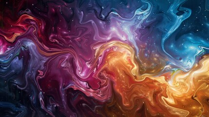Fototapeta premium Vibrant abstract fluid art with swirling colors