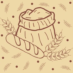 hand drawn bakery designs, illustration