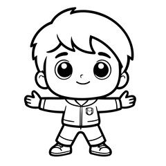 Cute vector illustration Boy hand drawn for kids page