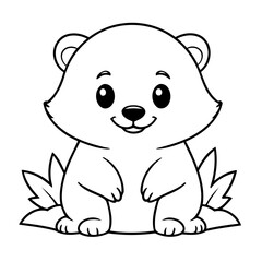 Cute vector illustration Badger doodle colouring activity for kids
