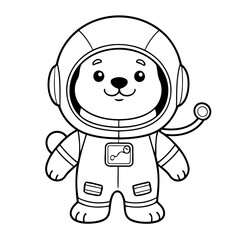 Obraz premium Simple vector illustration of dog for children colouring activity