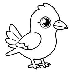 Simple vector illustration of ExoticBird drawing for toddlers book