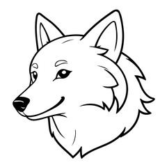 Cute vector illustration Wolf for toddlers colouring page