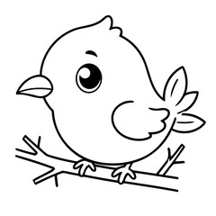 Cute vector illustration Bird doodle for children worksheet