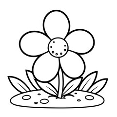 Cute vector illustration Flower for children colouring activity