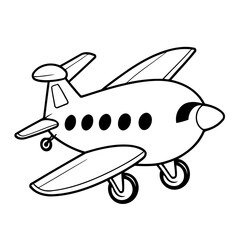 Cute vector illustration Airplane hand drawn for kids page